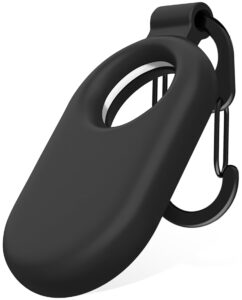 geiomoo silicone case for galaxy smarttag2, protective cover with carabiner (black)