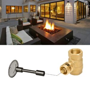 Skyflame Universal Gas Valve Key Fits 1/4" and 5/16" Gas Valve Stems, for Fire Pit and Fireplace, Flat Black - 3 Inches