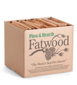 plow & hearth fatwood fire starter organic kindling firewood sticks for wood stoves fireplaces campfires fire pits, non toxic (2 lb)