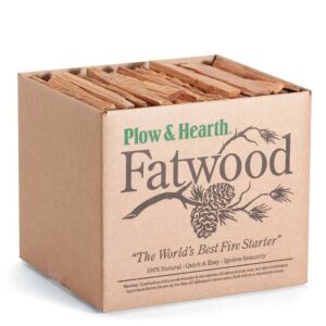 Plow & Hearth Fatwood Fire Starter Organic Kindling Firewood Sticks for Wood Stoves Fireplaces Campfires Fire Pits, Non Toxic (2 LB)