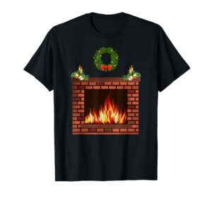 funny novelty cool xmas gifts ugly style fireplace shirt