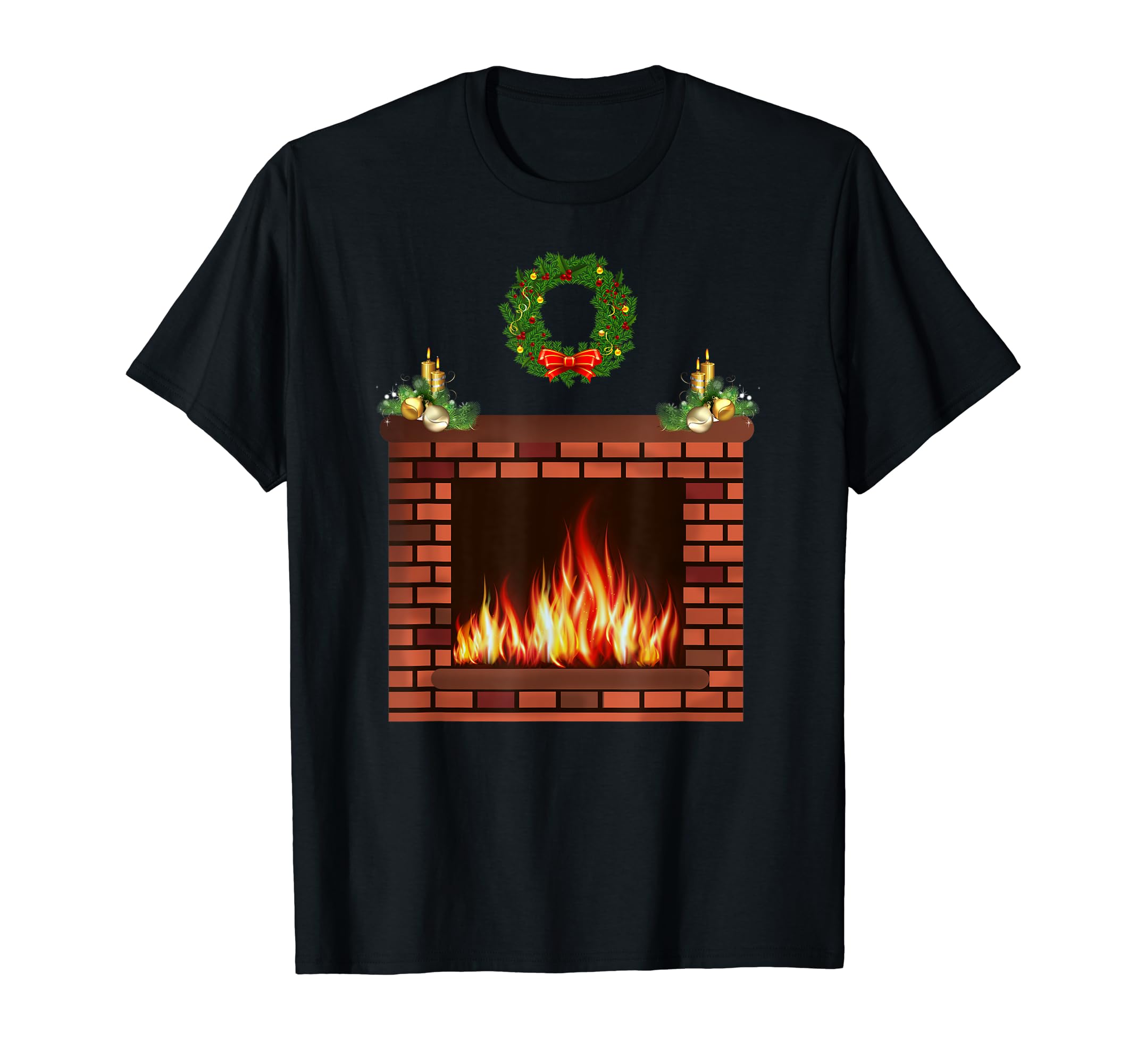 Funny novelty cool xmas gifts ugly style fireplace shirt