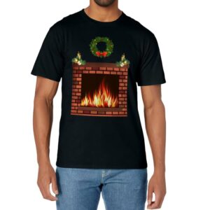 Funny novelty cool xmas gifts ugly style fireplace shirt