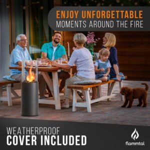 Flammtal - Freestanding Fire Pit [8h Burning Time] - Large Standing Ethanol Fireplace for Indoor & Outdoor - Smokeless Fire Pit with Adjustable Flame - Portable Indoor Fire Pit - Patio Fire Pit