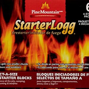 Pine Mountain StarterLogg Select-A-Size Firestarting Blocks, 24 Starts Firestarter Wood Fire Log for Campfire, Fireplace, Wood Stove, Fire Pit, Indoor & Outdoor Use, Red