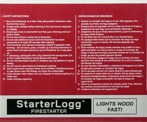 Pine Mountain StarterLogg Select-A-Size Firestarting Blocks, 24 Starts Firestarter Wood Fire Log for Campfire, Fireplace, Wood Stove, Fire Pit, Indoor & Outdoor Use, Red