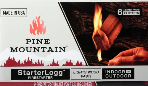 Pine Mountain StarterLogg Select-A-Size Firestarting Blocks, 24 Starts Firestarter Wood Fire Log for Campfire, Fireplace, Wood Stove, Fire Pit, Indoor & Outdoor Use, Red