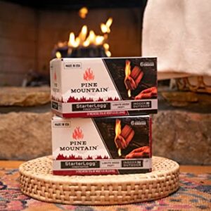 Pine Mountain StarterLogg Select-A-Size Firestarting Blocks, 24 Starts Firestarter Wood Fire Log for Campfire, Fireplace, Wood Stove, Fire Pit, Indoor & Outdoor Use, Red