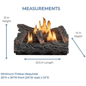 Duluth Forge DLS-N22T Natural Gas Ventless Fireplace Logs Set with Thermostat, Use with Natural Gas, 32000 BTU, Heats up to 1100 Sq. Ft, Winter Oak, 22 Inches