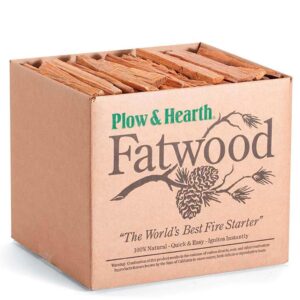 Plow & Hearth Fatwood Fire Starter | Organic Kindling Firewood Sticks | Wood Stoves | Fireplaces | Campfires | Fire Pits | Non Toxic (11 LB)