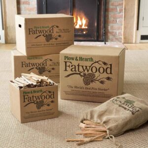 Plow & Hearth Fatwood Fire Starter | Organic Kindling Firewood Sticks | Wood Stoves | Fireplaces | Campfires | Fire Pits | Non Toxic (11 LB)