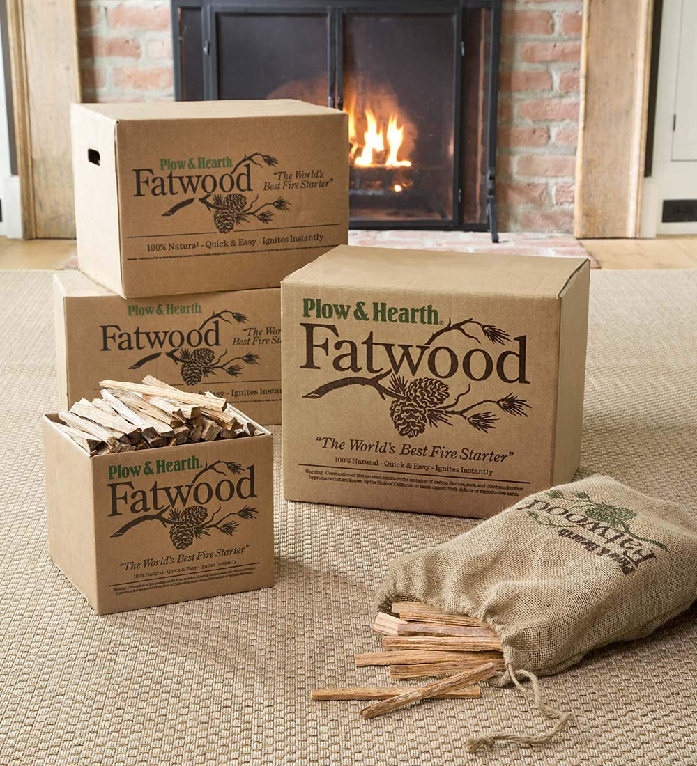 Plow & Hearth Fatwood Fire Starter | Organic Kindling Firewood Sticks | Wood Stoves | Fireplaces | Campfires | Fire Pits | Non Toxic (11 LB)