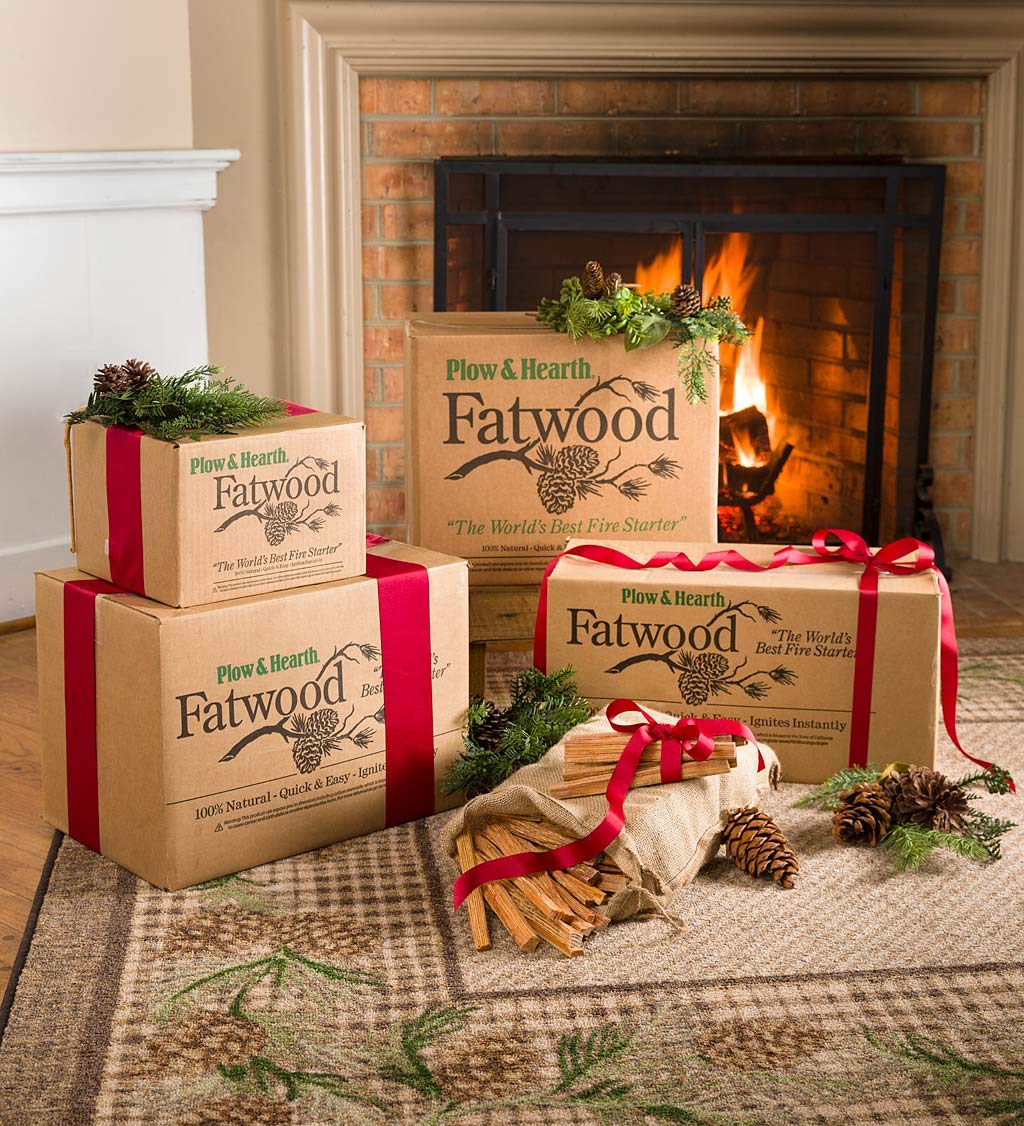 Plow & Hearth Fatwood Fire Starter | Organic Kindling Firewood Sticks | Wood Stoves | Fireplaces | Campfires | Fire Pits | Non Toxic (11 LB)