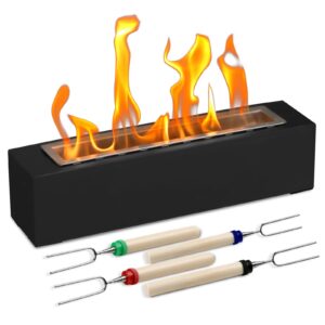 KORNIFUL Large Tabletop Fire Pit with Smores Maker Kit, Portable Fire Pit Bowl, Table Top Firepit, Outdoor Table Fire Pit Tabletop, Indoor Fireplace, Mini Tabletop Fireplace (Black-16inch)