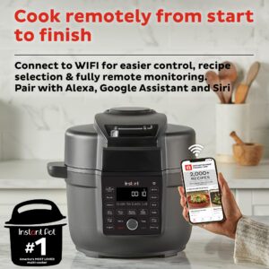 Instant Pot 6.5 Quart Duo Crisp Ultimate Lid with WIFI, 13-in-1 Air Fryer and Pressure Cooker Combo, Sauté, Slow Cook, Bake, Steam, Warm, Roast, Dehydrate, Sous Vide, & More, Includes App with Recipes