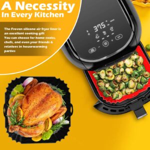 FROVEN Air Fryer Silicone Liners 8.5 inch Thick Pot Liners for Air Fryer Basket Square 2Pcs Airfryer Liners Suitable for Ninja, COSORI, Chefman, DASH, Gourmia and other Air Fryers Liners Accessories