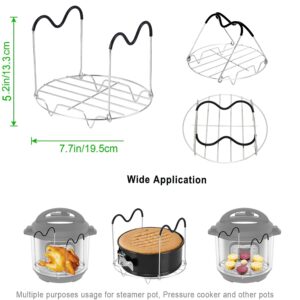 ROTTAY Silicone Egg Bites Molds and Steamer Rack Trivet with Heat Resistant Handles Fit Instant Pot Accessories, 7pcs set for 6qt & 8qt Electric Pressure Cooker With 2 Spoons and Silicone spatula