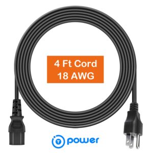 T POWER 4 FT Long 3 Prong AC Power Cord for Instant Pot Pressure Cookers, Rice Cookers, Soy Milk Makers, and Other Kitchen Appliances Power Cord Model PC-WAL1 3pin