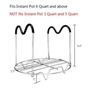 Trivet with Silicone Handles for Instant Pot 6 Qt 8 Qt, Alamic Instant Pot Trivet with Heat Resistant Silicone Handles, Steamer Rack Trivet for Electric Pressure Cookers 6 Qt 8 Qt