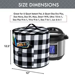 BAGSPRITE Dust Cover Compatible with Instant Pot 6 Quart-Appliance Covers- Insulated Pressure Cooker Cover with Pockets for Kitchen Accessories