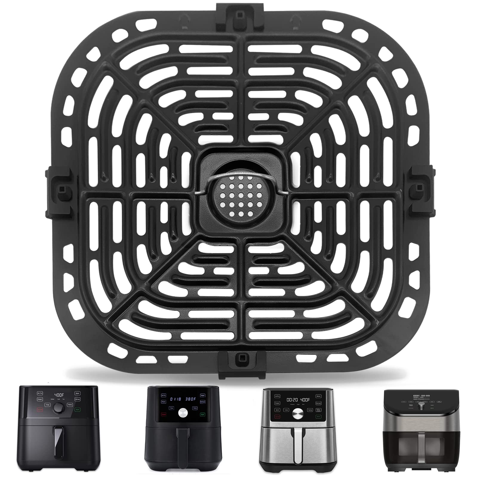 Air Fryer Accessories for Instant Pot Vortex Plus 6 in 1 6 QT Gourmia GAF735 6 QT Air Fryer, Air Fryer Replacement Parts Tray Rack Grill Plate Grill Pan Crisper Plate, Dishwasher Safe