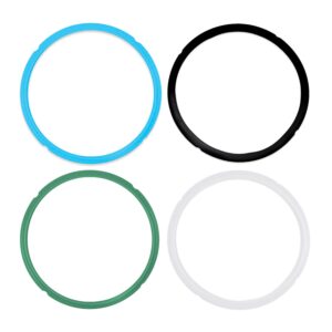 pack of 4 silicone sealing rings for instant pot 5 & 6 quart - fits ip-duo60, ip-lux60, ip-duo50, ip-lux50, smart-60, ip-csg60 and ip-csg50