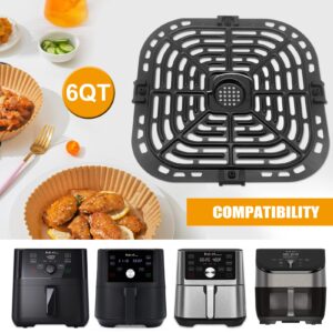 Air Fryer Accessories for Instant Pot Vortex Plus 6 in 1 6 QT Gourmia GAF735 6 QT Air Fryer, Air Fryer Replacement Parts Tray Rack Grill Plate Grill Pan Crisper Plate, Dishwasher Safe