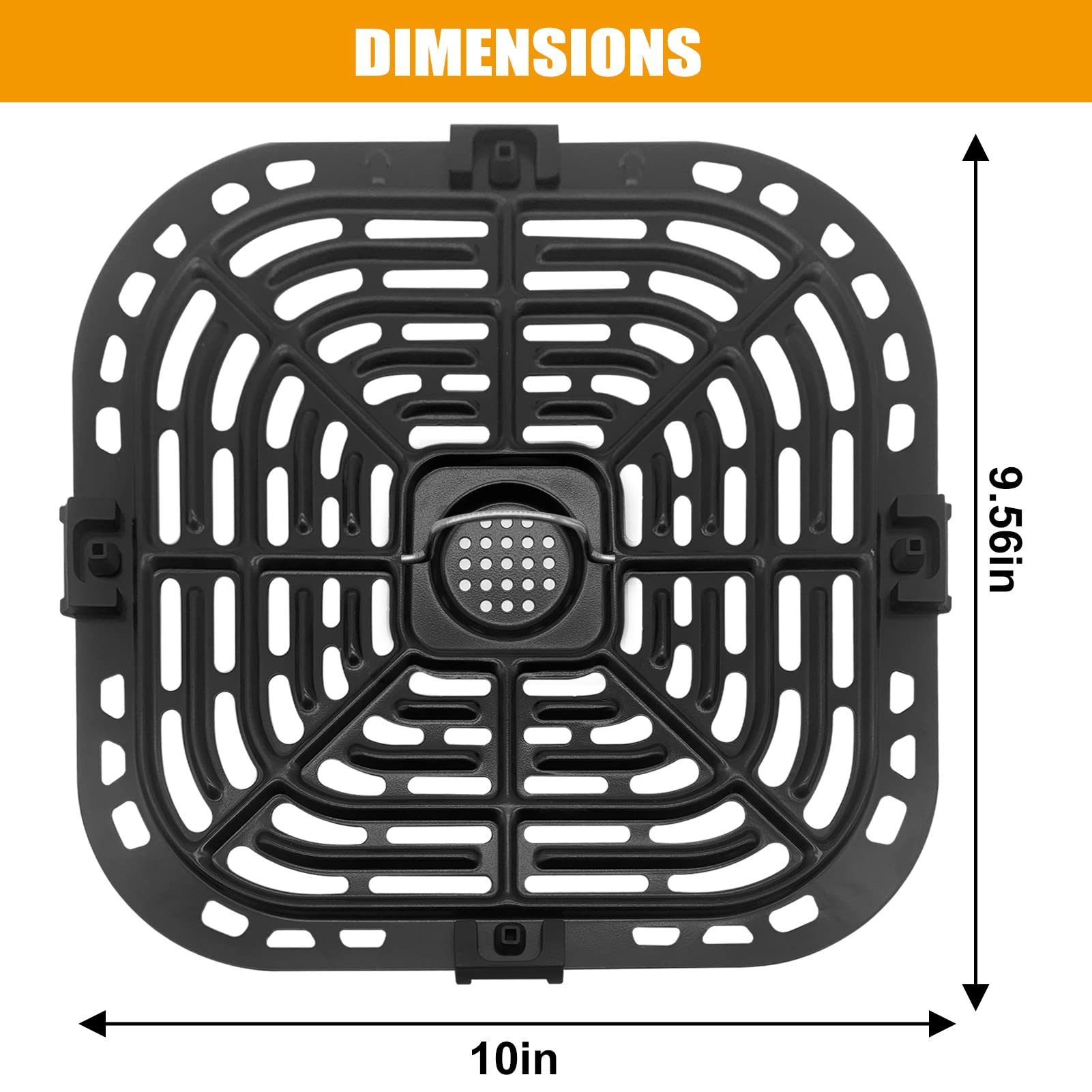 Air Fryer Accessories for Instant Pot Vortex Plus 6 in 1 6 QT Gourmia GAF735 6 QT Air Fryer, Air Fryer Replacement Parts Tray Rack Grill Plate Grill Pan Crisper Plate, Dishwasher Safe