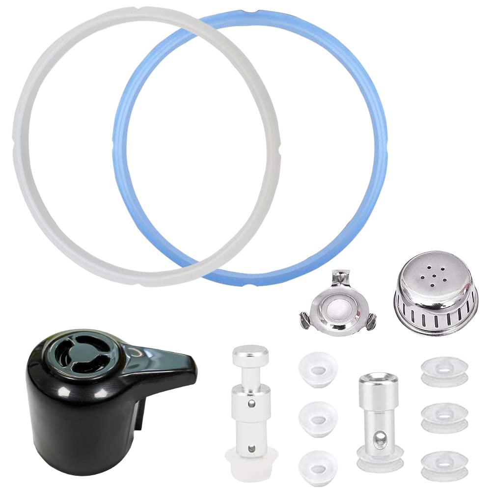 Sealing Ring and Steam Release Handle,Float Valve Replacement Parts with Anti-Block Shield For Instant Pot Duo5,6Quart (5/6QT)