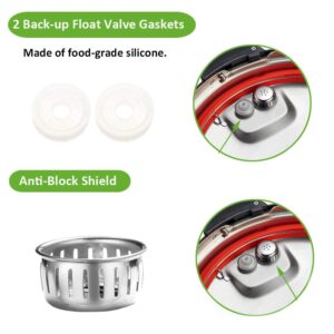 Steam Release Handle, Float Valve Compatible with Instant Pot LUX 5, 6 Qt - Also Including Replacements Parts of Float Valve Gaskets and Anti-Block Shield