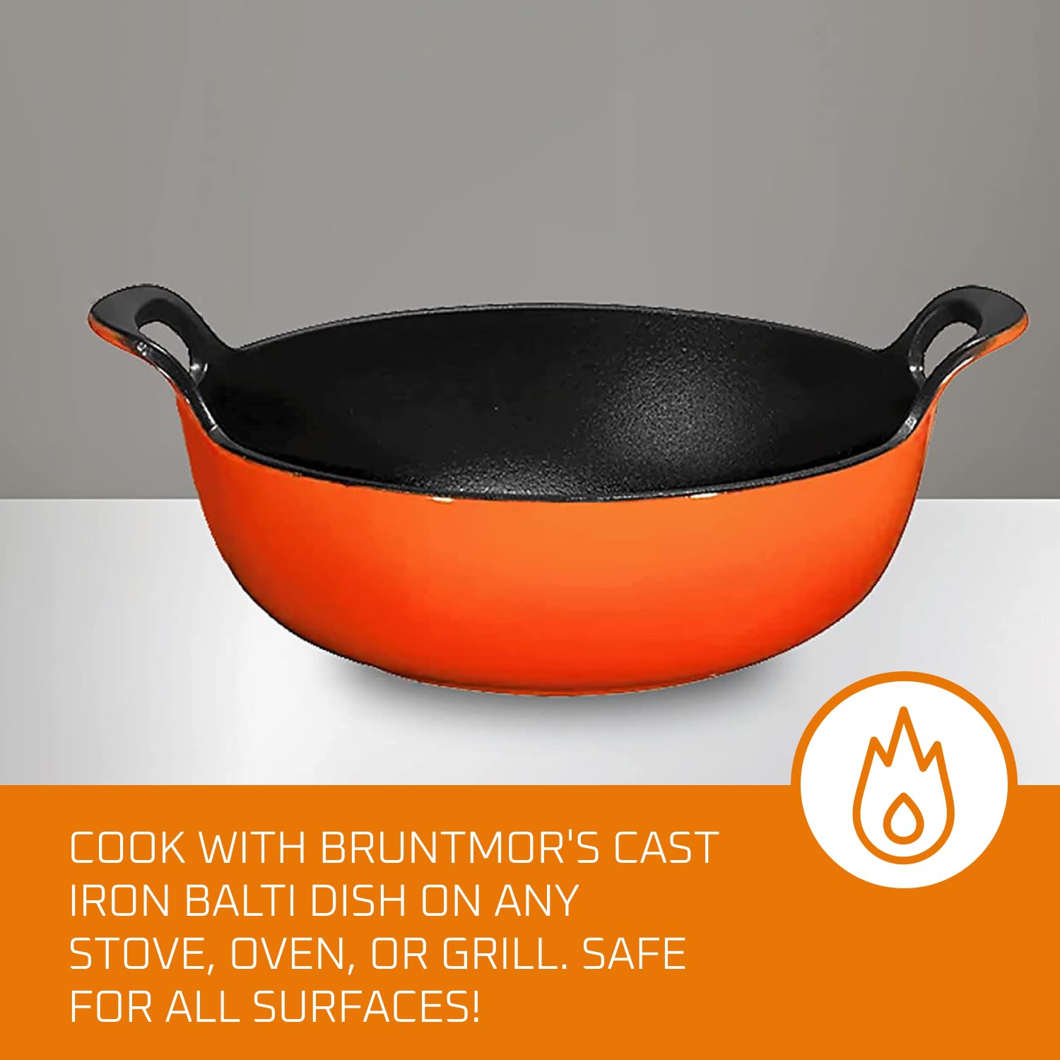 Bruntmor 3 Quart Black Enameled Cast Iron Dutch Oven, Cast Iron Skillets, Dutch oven Pot Dish, Le Creuset Dutch Oven Cast Iron Biryani Pot, 3qt Instant Pot Bakeware Sets, Casserole Dishes for Oven""