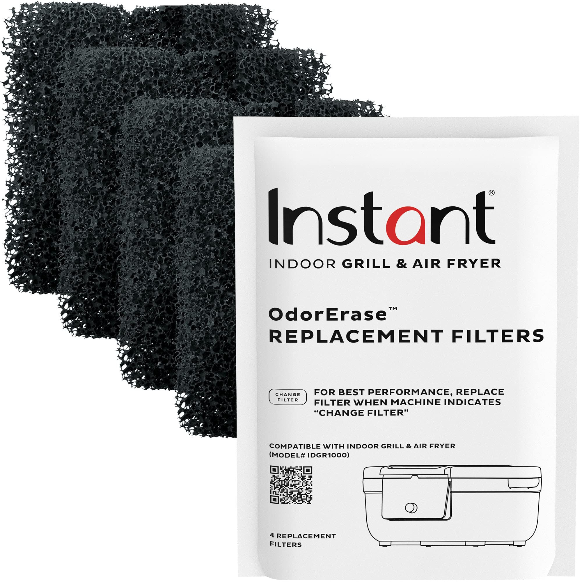 Instant Pot OrderErase Carbon Fiber Filter for Instant Air Fryer and Indoor Grill Combo, From the Makers of Instant Pot, 4 Pack