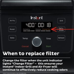 Instant Pot OrderErase Carbon Fiber Filter for Instant Air Fryer and Indoor Grill Combo, From the Makers of Instant Pot, 4 Pack