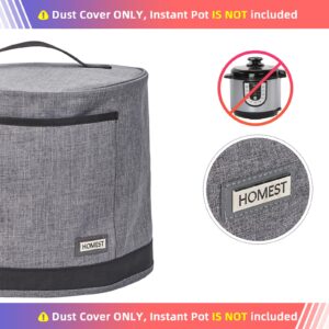 HOMEST Dust Cover with Pockets for Instant Pot 8 Quart, Insulated Pressure Cooker Cover with Easy to Clean Lining, Grey (Cover Only)