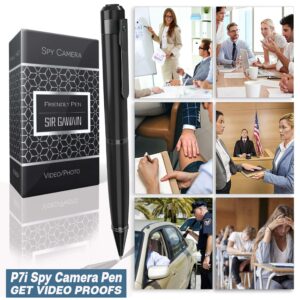 SIRGAWAIN Mini Spy Camera Hidden Camera Pen 1080p & 64GB Micro SD - [Upgraded 2024] Small Nanny Cam Spy Pen Camera Full HD Video or Picture Taking - Secret Camera with Wide Angle Lens, Rechargeable