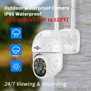 2K Wireless Security Camera Outdoor Pan Tilt Digital Zoom Camera With Floodlight,Motion Tracking,3MP 2.4G WiFi Camera,Light Alarm,Color Night Vision,PC&Mobile Remote View,Two-Way Audio Wifi Camera