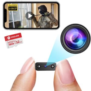 【Free 32G】 Smallest Wireless WiFi IP Camera,HD1080P Spy Camera,Pet Camera,Baby Monitor Camera for Video Recording Live Feed,Night Vision,Motion Detection,Cloud Storage for Security with iOS Android