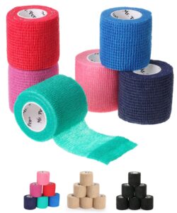 mr. pen- self adhesive bandage wrap, assorted colors, 2" x 5 yards, 6 pack, elastic, self stick, stretch, self adherent, medical bandage wrap