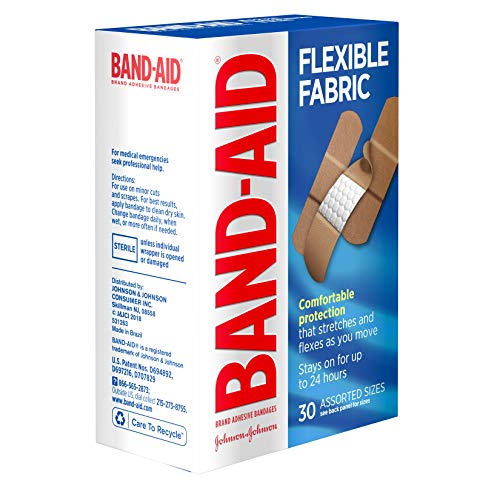 Band-Aid Brand Flexible Fabric Adhesive Bandages, Comfortable Sterile Protection & Wound Care for Minor Cuts & Burns, Quilt-Aid Technology to Cushion Painful Wounds, Assorted Sizes, 30 ct