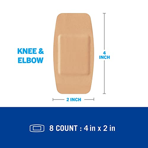 Nexcare Waterproof Cushioned Bandages, Knee & Elbow, 2 x 4 in, 8 Count