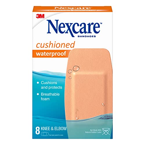 Nexcare Waterproof Cushioned Bandages, Knee & Elbow, 2 x 4 in, 8 Count