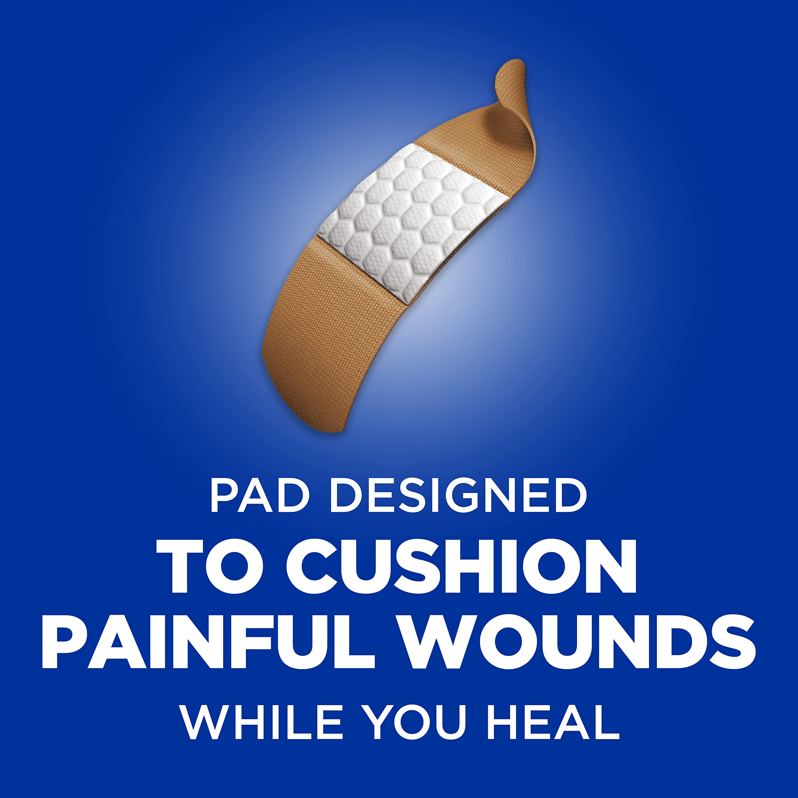 Band-Aid Brand Sterile Flexible Fabric Adhesive Bandages, Comfortable Flexible Protection & Wound Care for Minor Cuts, Pad Designed to Cushion Painful Wounds, One Size, 2 Pack, 100 Ct