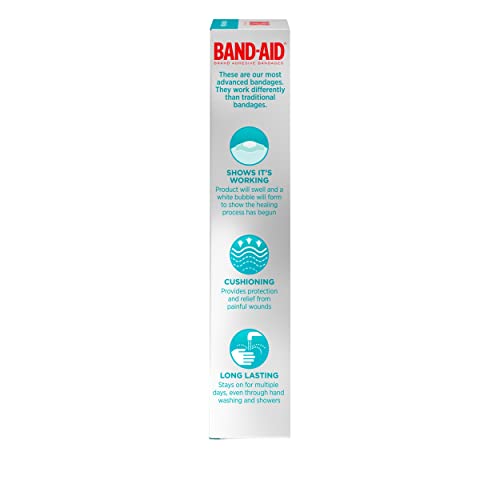 Band-Aid Brand Hydro Seal Adhesive Bandages for Wound Care and Blisters, All Purpose Waterproof Bandages for Cuts and Scrapes, 10 Count