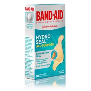 Band-Aid Brand Hydro Seal Adhesive Bandages for Wound Care and Blisters, All Purpose Waterproof Bandages for Cuts and Scrapes, 10 Count