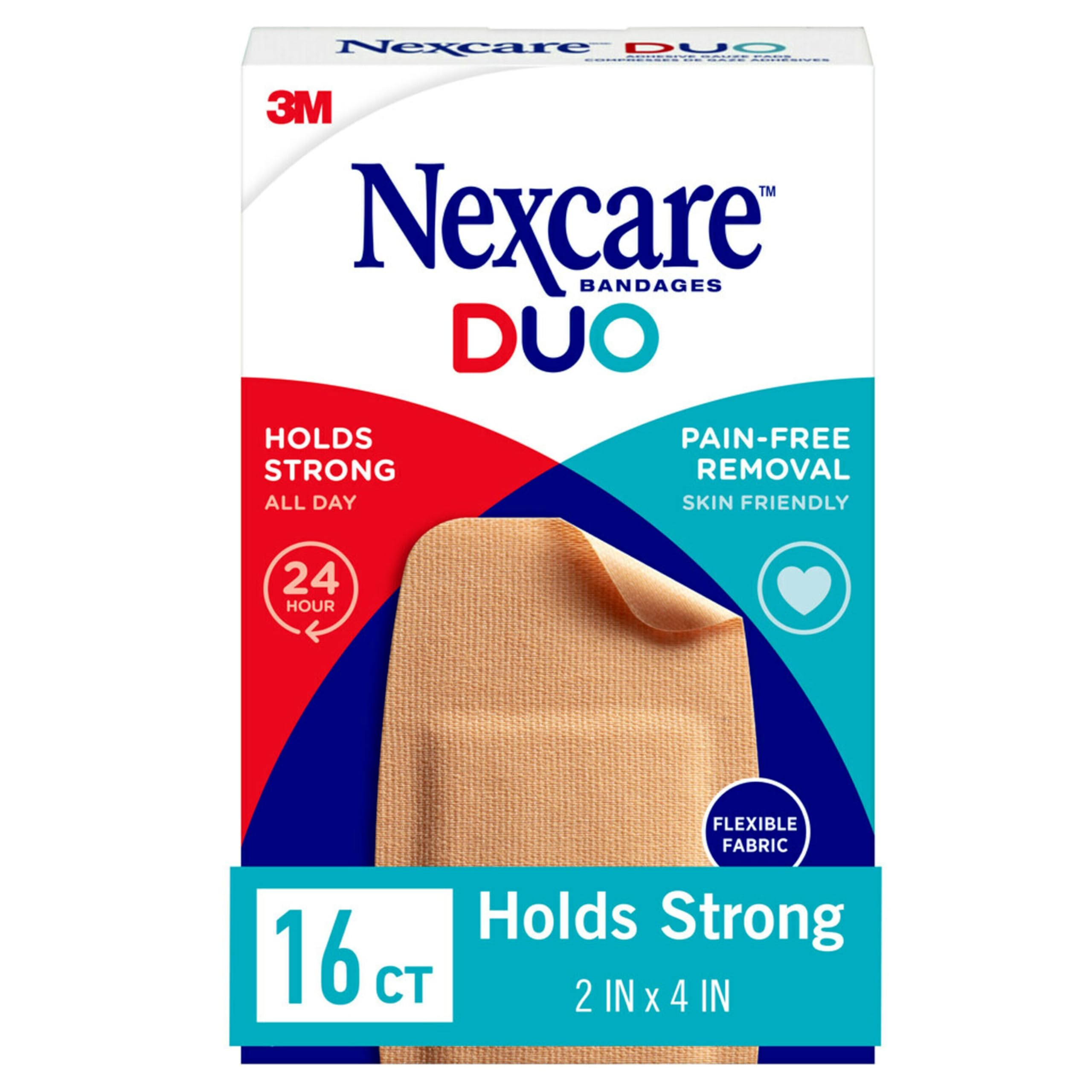 Nexcare™ DUO Bandages DSA-16-CA, Knee and Elbow, 16ct