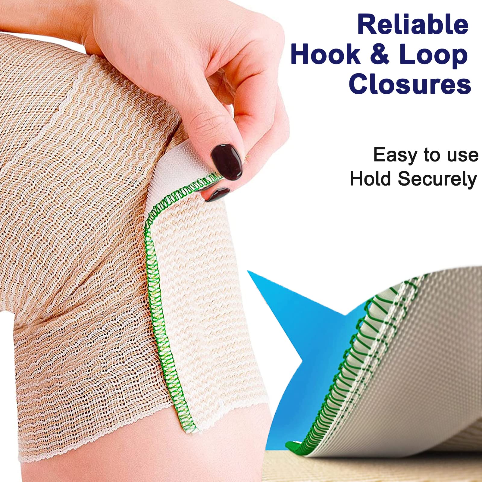 24 Pack Elastic Bandage Wrap (6x2”, 6x3", 6x4", 6x6") Compression Bandage Wrap with Hook and Loop Closure on Both Ends Self Adhesive Bandage Wrap for Sports, Medical, and Injury Recovery