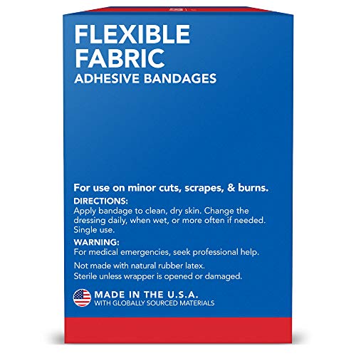 All Health Flexible Fabric Adhesive Bandages, Assorted Sizes Variety Pack, 200 ct | Flexible Protection for First Aid and Wound Care