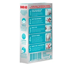 Band-Aid Brand Hydro Seal Large Waterproof Adhesive Bandages for Wound Care and Blisters, 6 ct