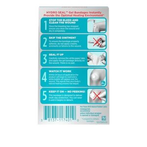 Band-Aid Brand Hydro Seal Large Waterproof Adhesive Bandages for Wound Care and Blisters, 6 ct