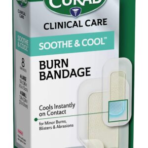 Curad Soothe and Cool Clear Gel Bandages, Assorted, Clear, 8/Box